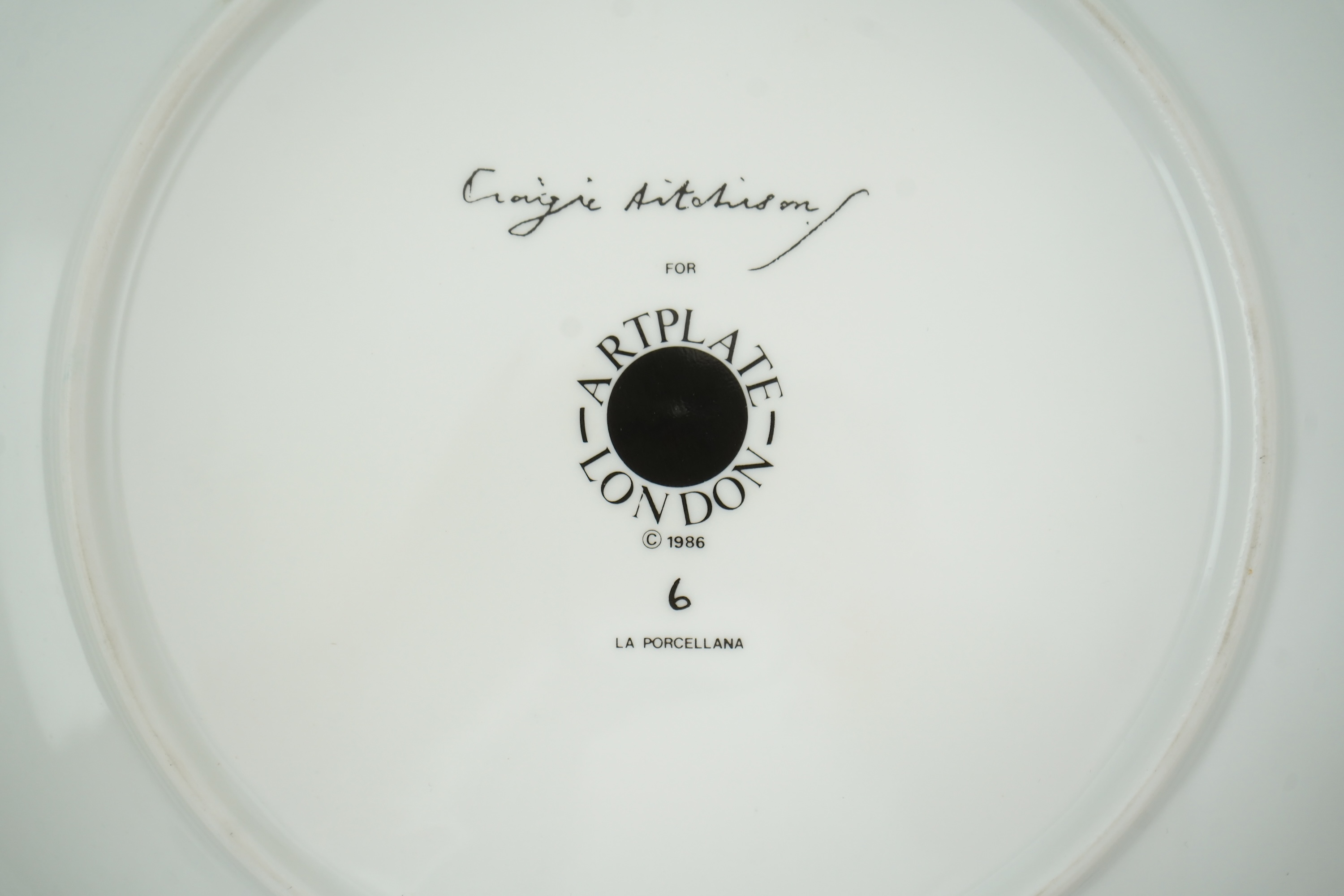 Craigie Aitchison CBE, RSA, RA (1926-2009): For Artplate London, La Porcellana: A collector's plate